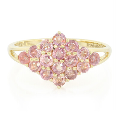 Gouden ring met Onverhitte Padparadscha Saffieren (AMAYANI)