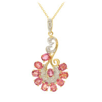 Gouden halsketting met Onverhitte Padparadscha Saffieren (AMAYANI)