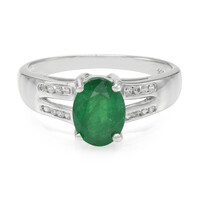 Zilveren ring met een Bahia-smaragd