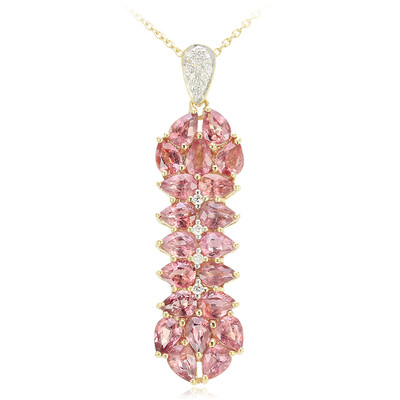 Gouden halsketting met Onverhitte Padparadscha Saffieren (AMAYANI)