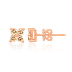 Gouden oorbellen met SI1 Argyle Rose De France Diamanten