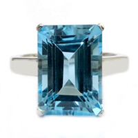 Zilveren ring met een hemel-blauwe topaas