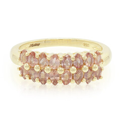 Gouden ring met Onverhitte Padparadscha Saffieren