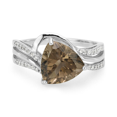 Zilveren ring met een rookkwarts
