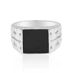 Zilveren herenring met een zwarte onyx