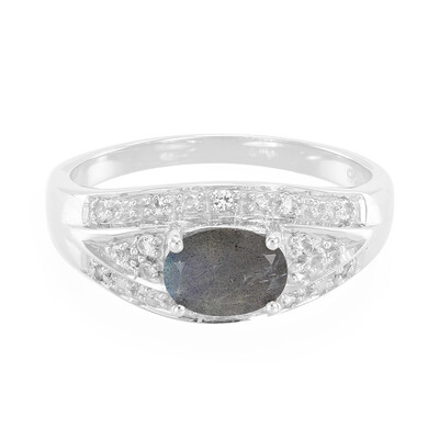 Zilveren ring met een spectroliet