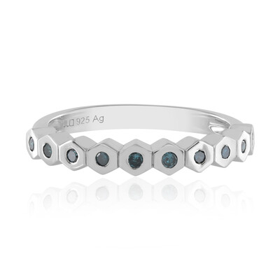Zilveren ring met I3 Champagne Diamanten