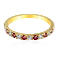 Zilveren ring met edele rode spinelstenen