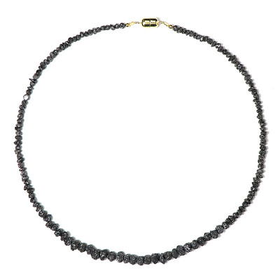 Zilveren halsketting met zwarte diamanten(Adela Silber)