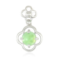 Zilveren hanger met een keizerlijk chrysopraas