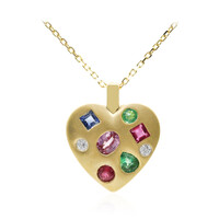 Gouden halsketting met een roze saffier (Adela Gold)
