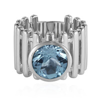 Zilveren ring met een hemel-blauwe topaas