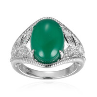 Zilveren ring met een groene agaat