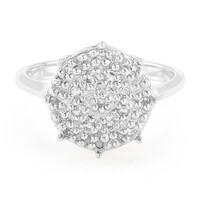 Zilveren ring met witte topaasstenen