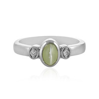 Zilveren ring met een kattenoog-chrysoberil