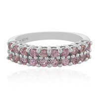 Zilveren ring met Malaya granaten
