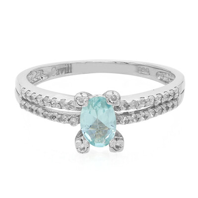 Zilveren ring met een Groene fluor apatiet