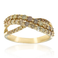 Gouden ring met SI2 Fancy Diamanten (CIRARI)