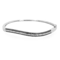 Zilveren armband met zwarte diamanten