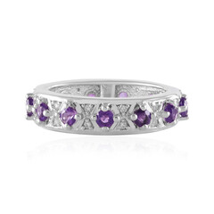 Zilveren ring met amethisten