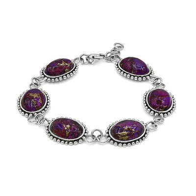 Zilveren armband met Paarse Kingman Mohave Turkooisen (Art of Nature)