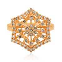 Gouden ring met SI1 Argyle Rose De France Diamanten
