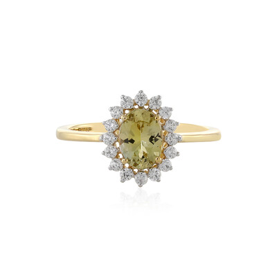 Gouden ring met een gele tanzaniet