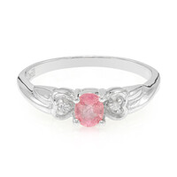 Zilveren ring met een Padparadscha saffier