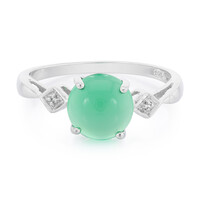 Zilveren ring met een groene chalcedoon