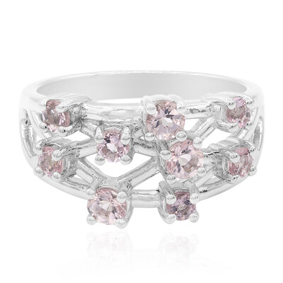 Zilveren ring met morganieten
