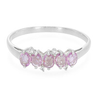 Zilveren ring met Onverhitte Purper Saffieren