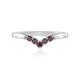 Zilveren ring met I2 paarse diamanten