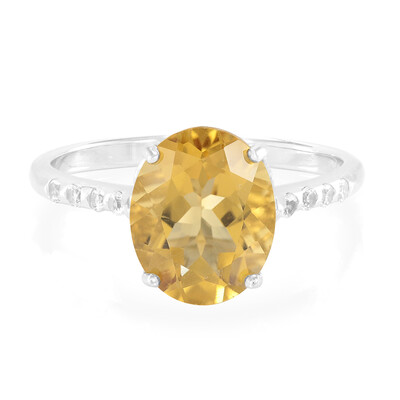 Zilveren ring met een champagne kwarts
