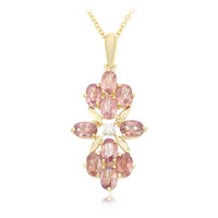 Gouden halsketting met Onverhitte Padparadscha Saffieren (AMAYANI)