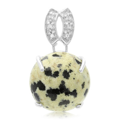 Zilveren hanger met een Dalmatiër Jaspis