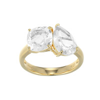 Zilveren ring met een witte topaas