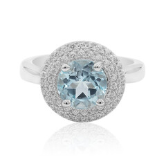 Zilveren ring met een hemel-blauwe topaas