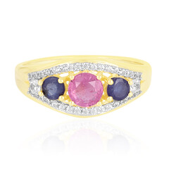 Zilveren ring met een Madagaskar Roze Saffier