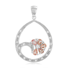 Zilveren hanger met Padparadscha saffieren