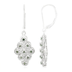 Zilveren oorbellen met Fancy diamanten