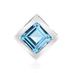 Zilveren hanger met een hemel-blauwe topaas