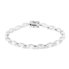 Zilveren armband met witte topaasstenen