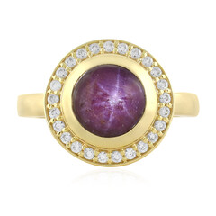 Zilveren ring met een Channapatna Ster Robijn