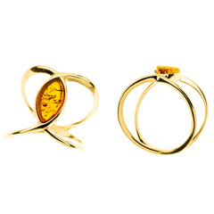 Zilveren ring met een Baltische barnsteen