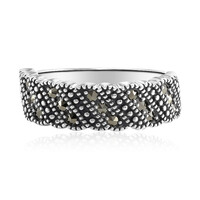 Zilveren ring met marcasieten