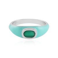 Zilveren ring met een Groene onyx