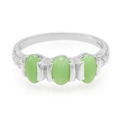 Zilveren ring met keizerlijke chrysopraasstenen