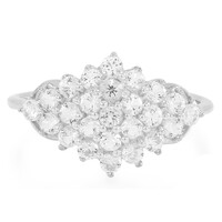 Zilveren ring met witte topaasstenen