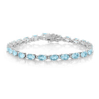 Zilveren armband met hemel-blauwe topaasstenen