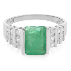 Zilveren ring met een Bahia-smaragd